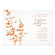 Invitación floral del boda del país anaranjado y b