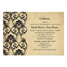 Invitación floral del boda del remolino del vintag