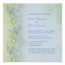 Invitación floral del boda del susurro azul invitaciones