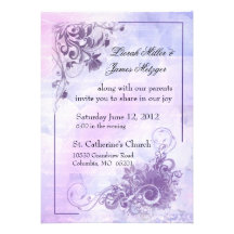 Invitación floral del boda - púrpura