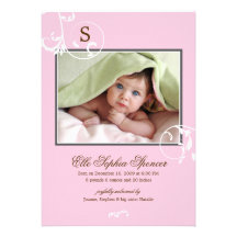 Invitación floral del nacimiento de la foto del mo