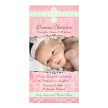 Invitación floral del nacimiento del rosa y del ve tarjeta personal