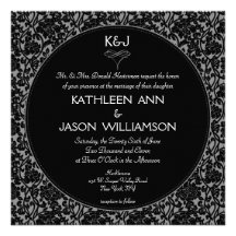 Invitación floral gótica del boda del monograma de