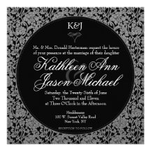Invitación floral gótica del boda del monograma de