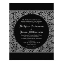 Invitación floral gótica del boda del monograma de