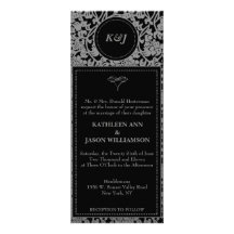 Invitación floral gótica del boda del monograma de