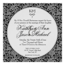 Invitación floral gótica del boda del monograma de