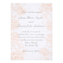 Invitación floral gris anaranjada del boda del vin