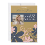 Invitación floral moderna de la fiesta de graduaci invitaciones