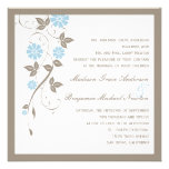 Invitación floral moderna del boda - aguamarina az