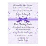 Invitación floral púrpura de lujo del boda