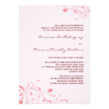 Invitación floral rosada de la etiqueta