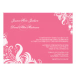 Invitación floral rosada del boda del acento de la