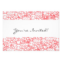 Invitación floral rosada del dibujo