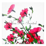 Invitación floral rosada roja bonita Customizeable