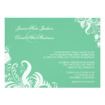 Invitación floral verde del boda del acento de Pea
