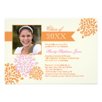 Invitación floral y de la cinta de la graduación d invitaciones
