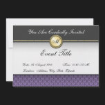 Invitación formal del monograma de encargo de lujo invitaciones