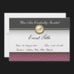 Invitación formal del monograma de encargo de lujo invitaciones