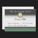 Invitación formal del monograma de encargo de lujo invitaciones