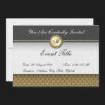 Invitación formal del monograma de encargo de lujo invitaciones