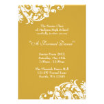 Invitación formal del oro y del baile de fin de cu