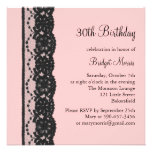 Invitación francesa del cumpleaños del cordón (ros
