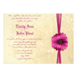 Invitación fucsia del boda de la margarita de Gerb