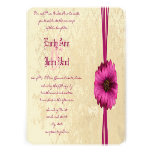 Invitación fucsia del boda de la margarita de Gerb