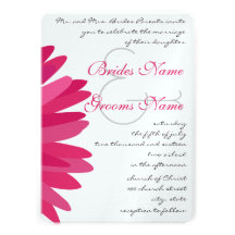 Invitación fucsia rosada del boda de la margarita 