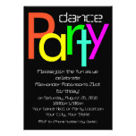 Invitación futurista del baile de la diversión 5x7