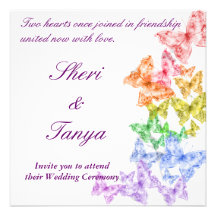Invitación gay de la ceremonia de boda del arco ir