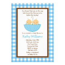 Invitación gemela de la ducha del bebé