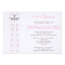 Invitación gemela del bautizo de los chicas