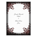 Invitación gótica negra y roja del boda de la volu invitaciones