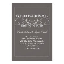 Invitación gris de la cena del ensayo del remolino