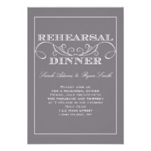 Invitación gris de la cena del ensayo del remolino