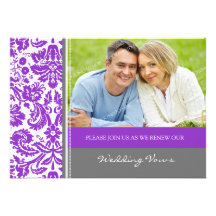 Invitación gris de la renovación del voto de boda 