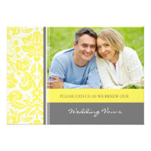 Invitación gris de la renovación del voto de boda 