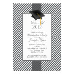 Invitación gris moderna de la fiesta de graduación