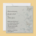 Invitación gris y azul del prado de la mariposa invitaciones
