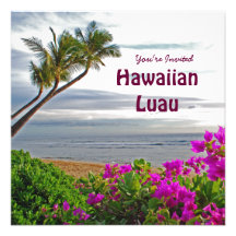 Invitación hawaiana del fiesta de Luau