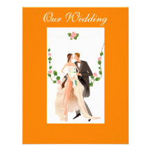 Invitación hermosa, anaranjada y floral del boda
