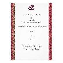 Invitación hindú del boda de OM