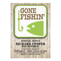 Invitación ida del fiesta de retiro de Fishin
