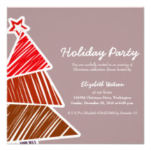Invitación incompleta roja del árbol de navidad