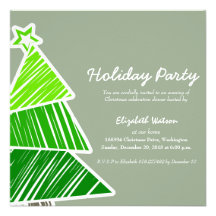 Invitación incompleta verde del árbol de navidad