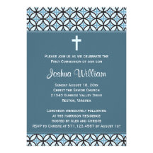 Invitación/invitación azules de la comunión