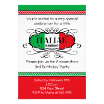 Invitación italiana de la fiesta de cumpleaños del