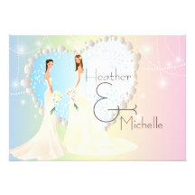 Invitación lesbiana de la novia y del boda de la n